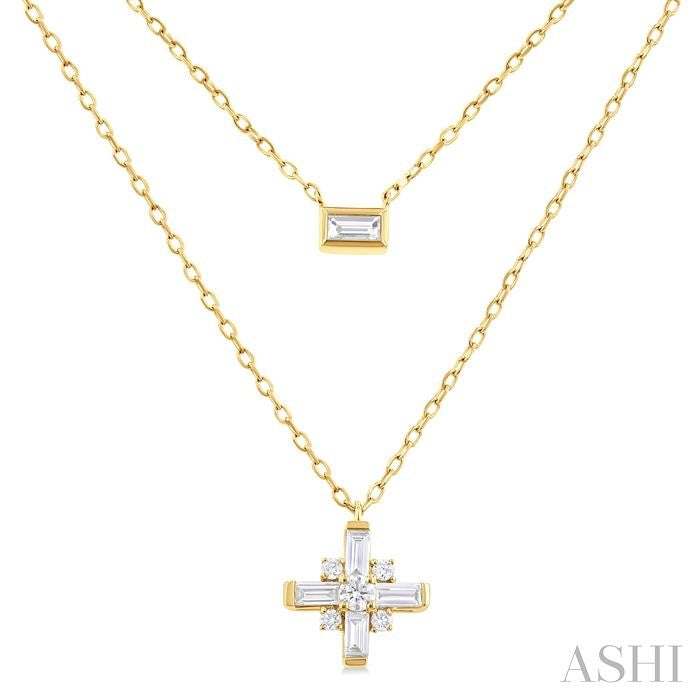 Baguette Diamond Layered Necklace