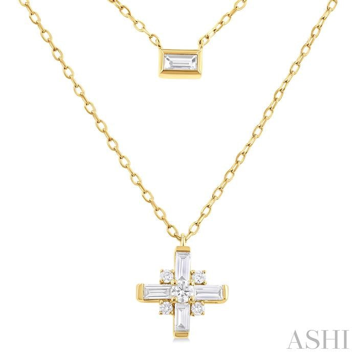 Baguette Diamond Layered Necklace