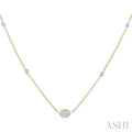 Marquise Shape Bezel Set Diamond Station Necklace