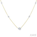 Pear Shape Bezel Set Diamond Station Necklace