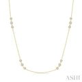 3 Stone Diamond Station Necklace