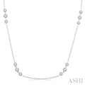 3 Stone Diamond Station Necklace