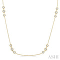 3 Stone Diamond Station Necklace