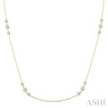 3 Stone Diamond Station Necklace
