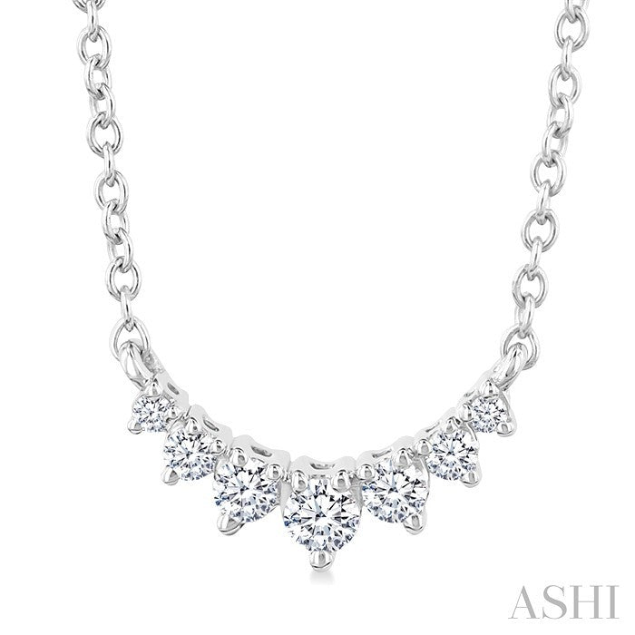 Graduated Petite Diamond Fashion Smile Necklace
