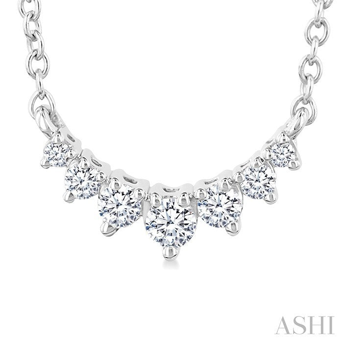 Graduated Petite Diamond Fashion Smile Necklace