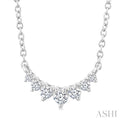 Graduated Petite Diamond Fashion Smile Necklace