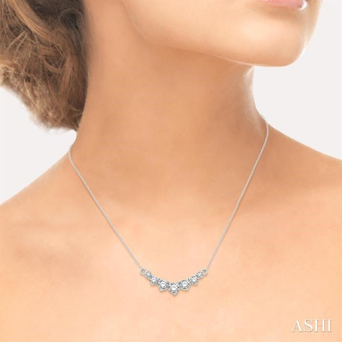 Graduated Diamond Smile Necklace