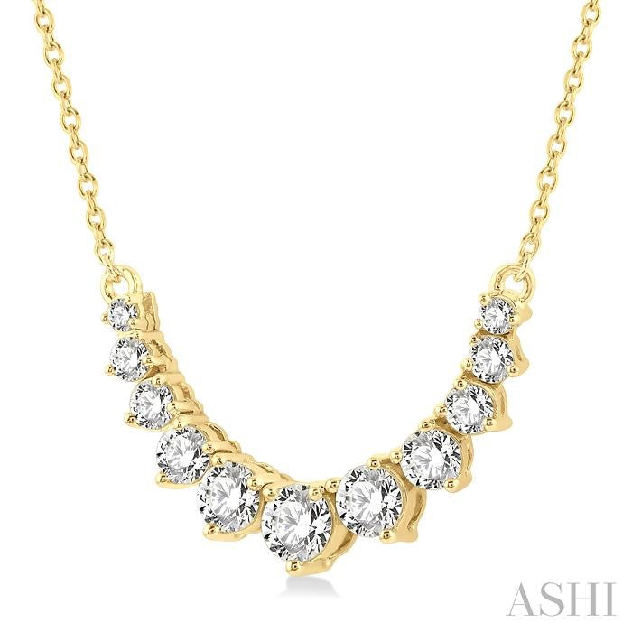 Graduated Diamond Smile Necklace