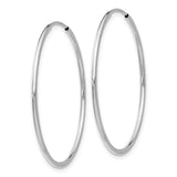 14k White Gold Polished Endless Tube Hoop Earrings