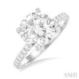 5/8 ctw Round Shape Semi-Mount Diamond Engagement Ring in 14K White Gold