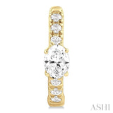 3/8 Ctw Oval Shape and Round Cut Diamond Fashion Huggie Petite Earrings in 14K Yellow Gold