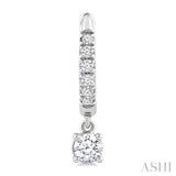 3/8 Ctw Round Shape Round Cut Diamond Fashion Huggie Petite Earrings in 14K White Gold