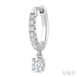 3/8 Ctw Round Shape Round Cut Diamond Fashion Huggie Petite Earrings in 14K White Gold
