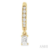 3/8 Ctw Octagon Shape and Round Cut Diamond Fashion Huggie Petite Earrings in 14K Yellow Gold