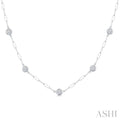 Bezel Set Paperclip Diamond Station Necklace