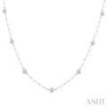 Bezel Set Paperclip Diamond Station Necklace