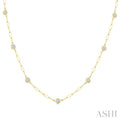 Bezel Set Paperclip Diamond Station Necklace