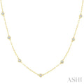 Bezel Set Paperclip Diamond Station Necklace