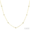 Bezel Set Paperclip Diamond Station Necklace