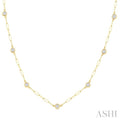 Bezel Set Paperclip Diamond Station Necklace
