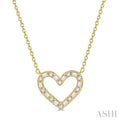 Heart Shape Baguette Diamond Pendant