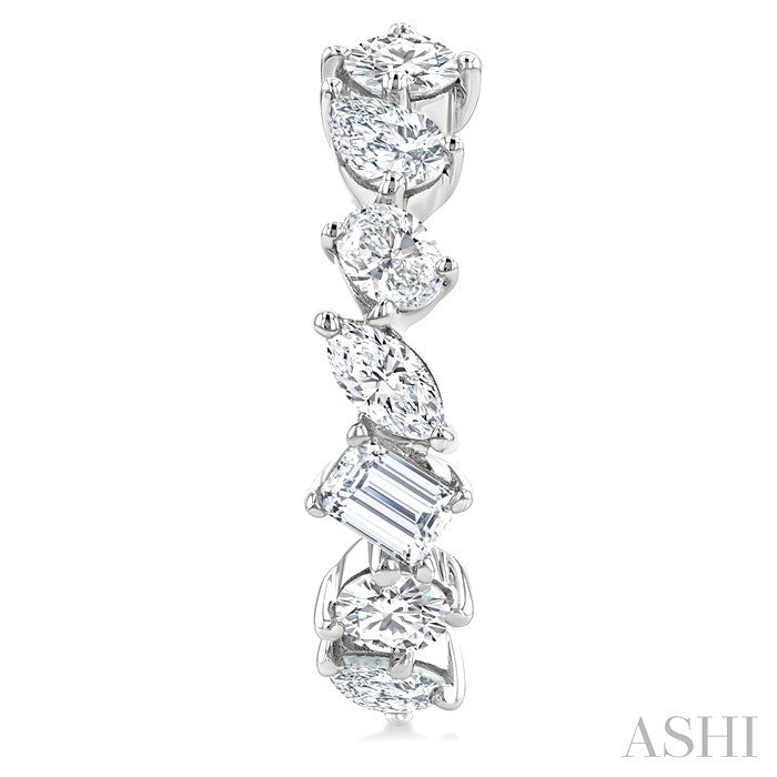 Mixed Shape Scatter Diamond Fashion Half Hoop Earrings