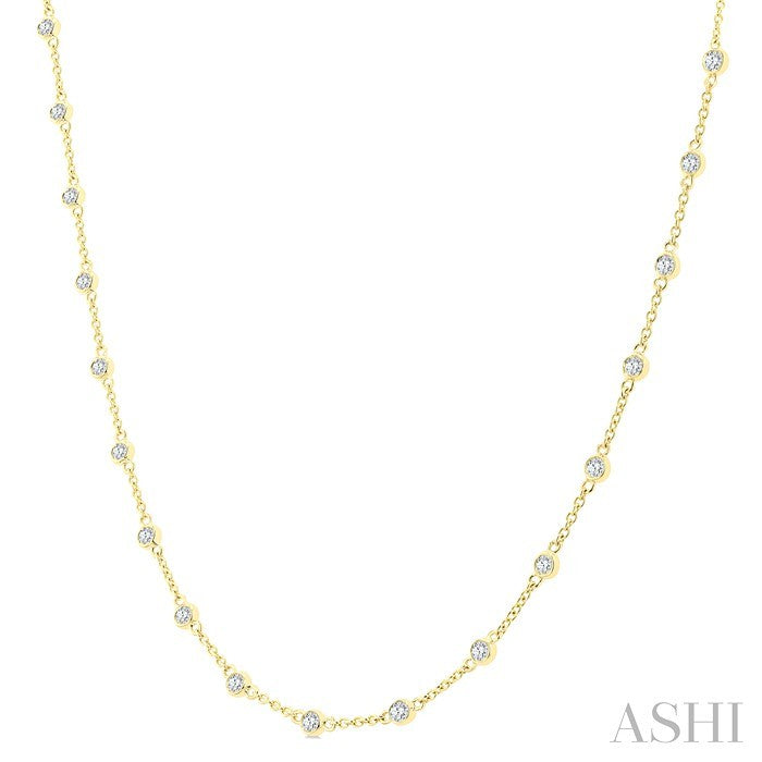 Bezel Set Diamond Station Necklace