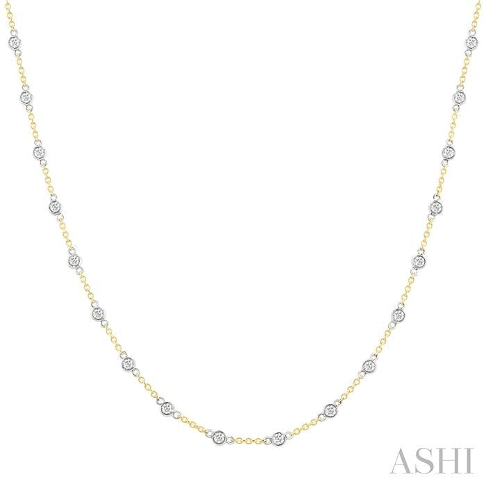 Bezel Set Diamond Station Necklace