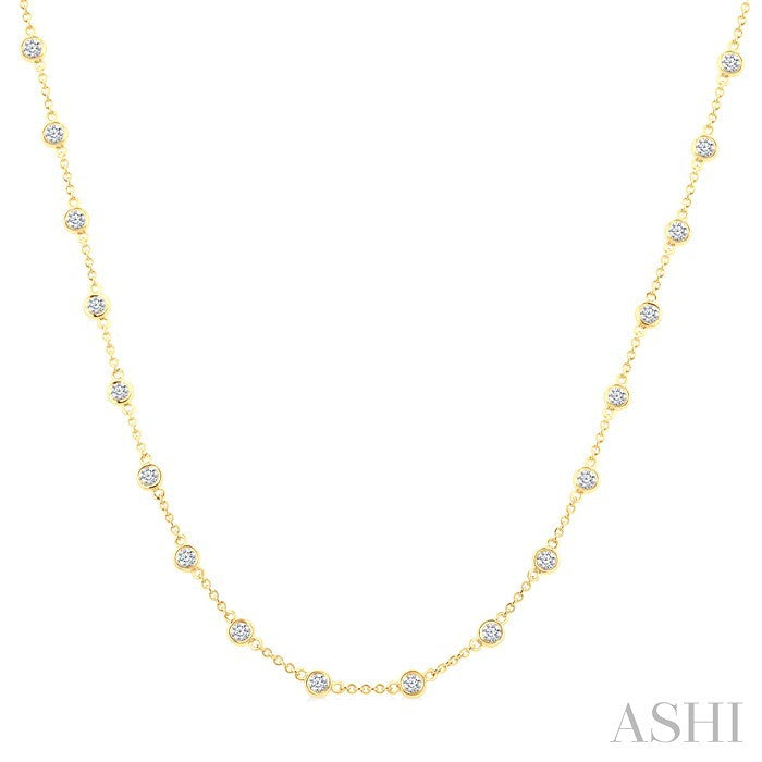 Bezel Set Diamond Station Necklace