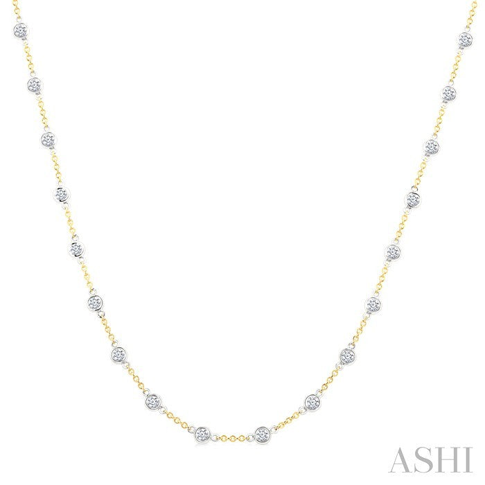 Bezel Set Diamond Station Necklace