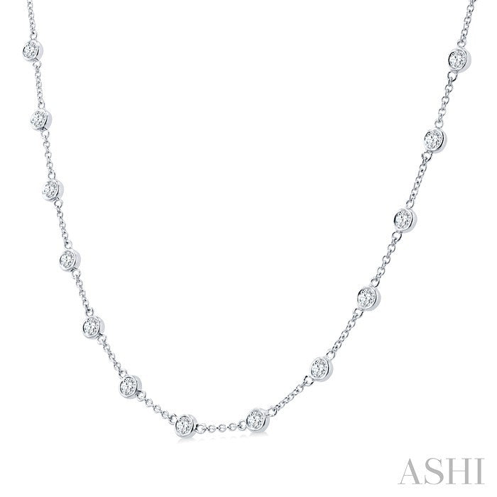 Bezel Set Diamond Station Necklace