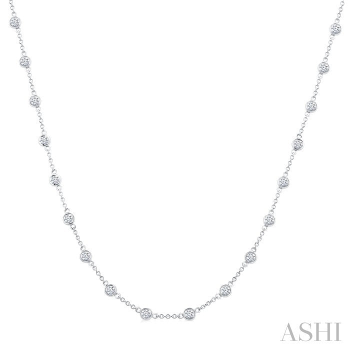 Bezel Set Diamond Station Necklace