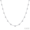 Bezel Set Diamond Station Necklace