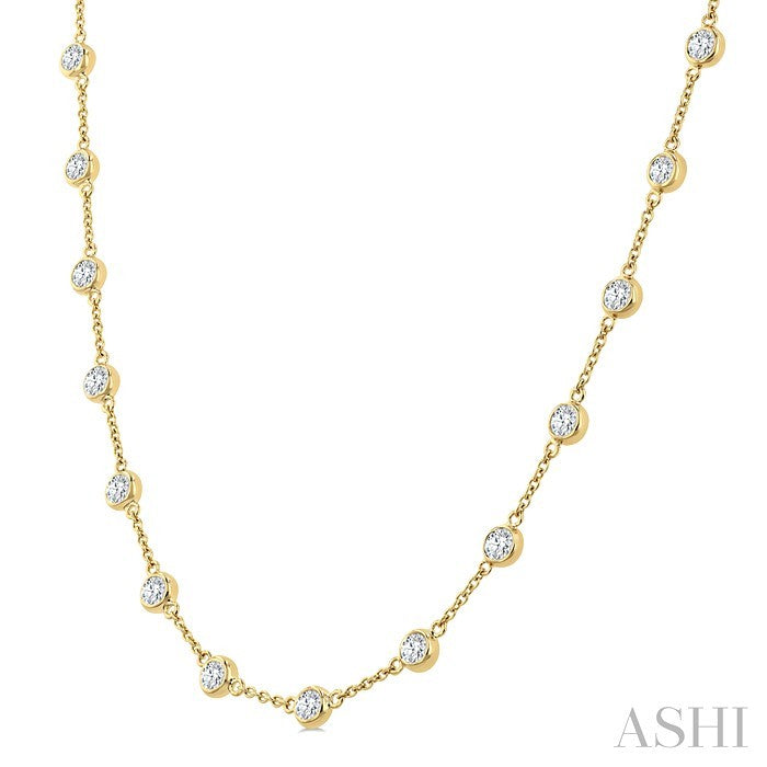 Bezel Set Diamond Station Necklace