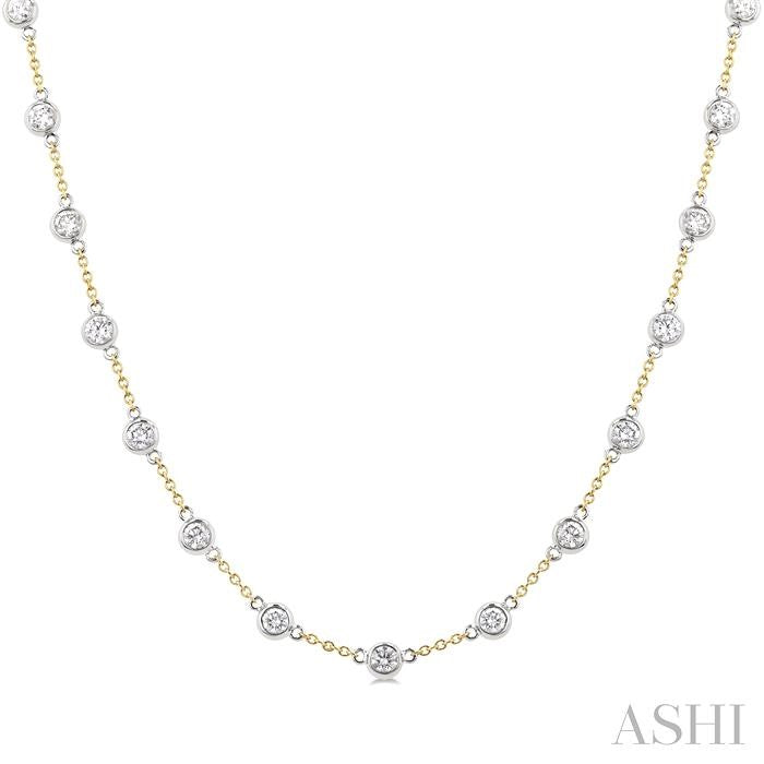 Bezel Set Diamond Station Necklace