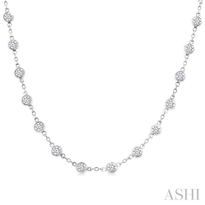 Bezel Set Diamond Station Necklace