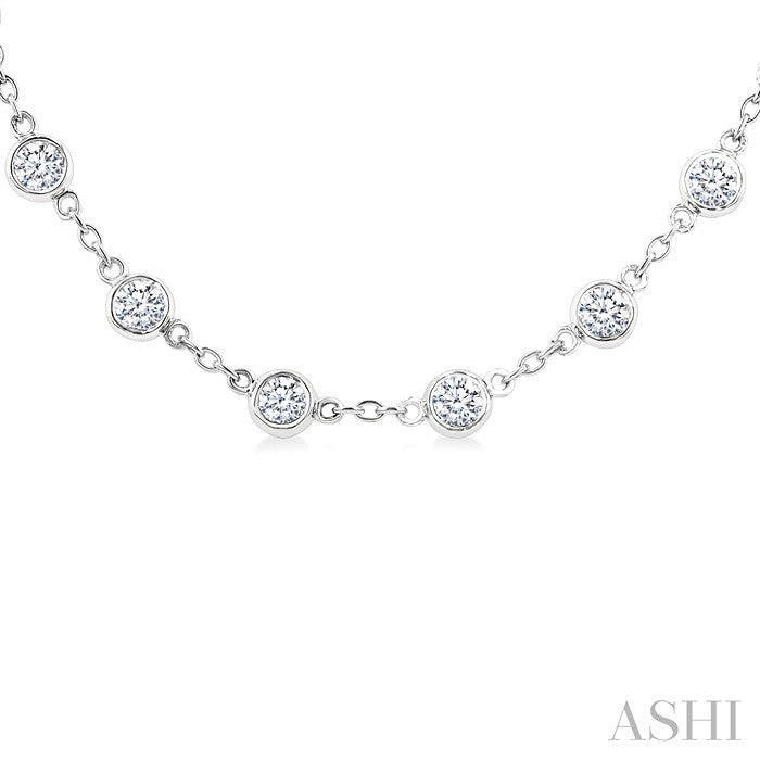 Bezel Set Diamond Station Necklace