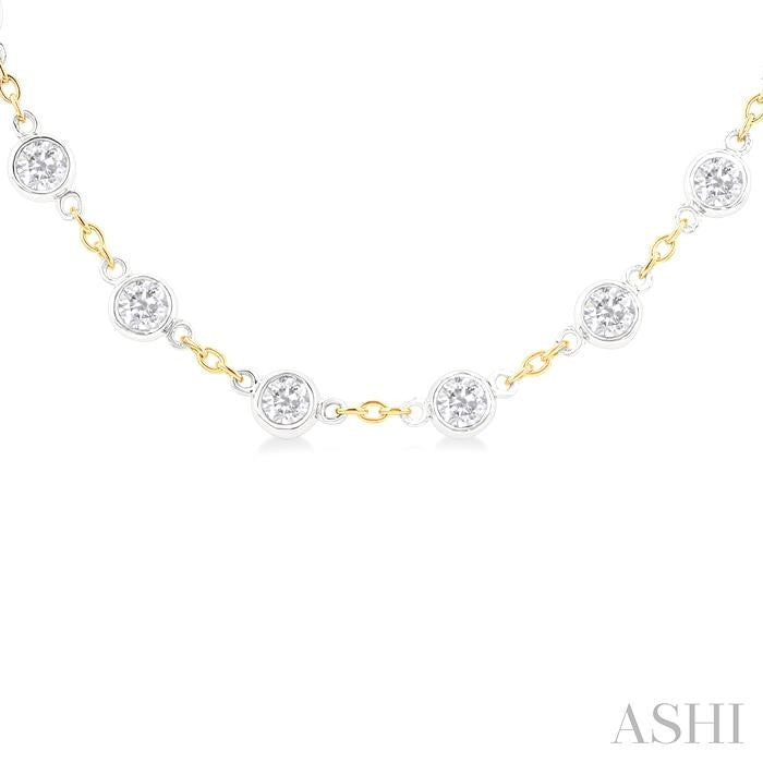Bezel Set Diamond Station Necklace
