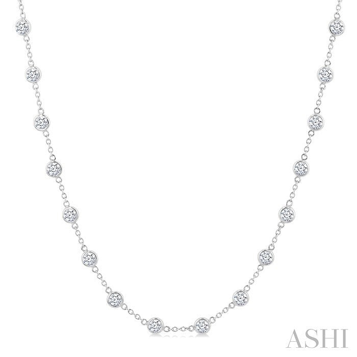 Bezel Set Diamond Station Necklace