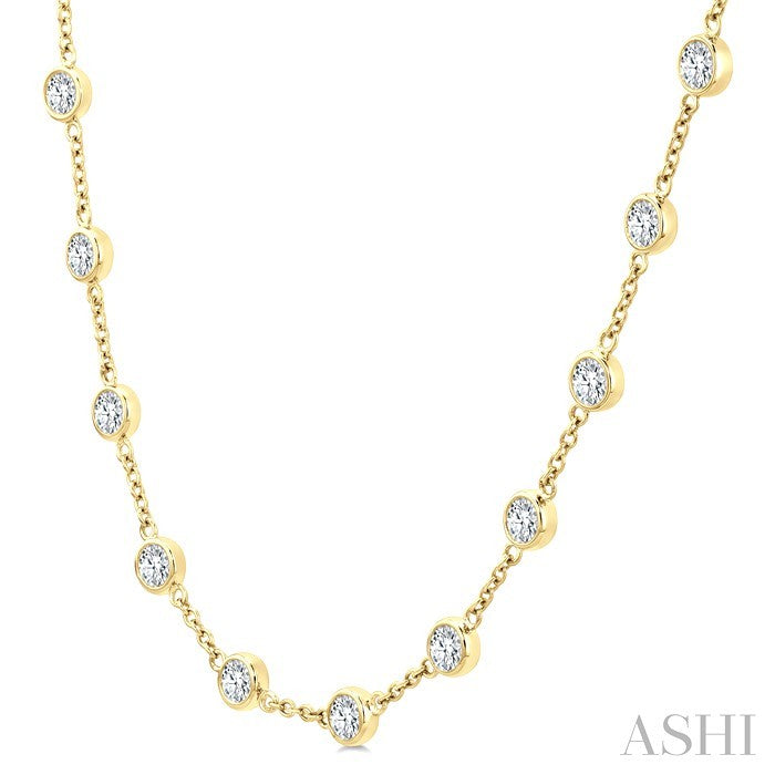 Bezel Set Diamond Station Necklace