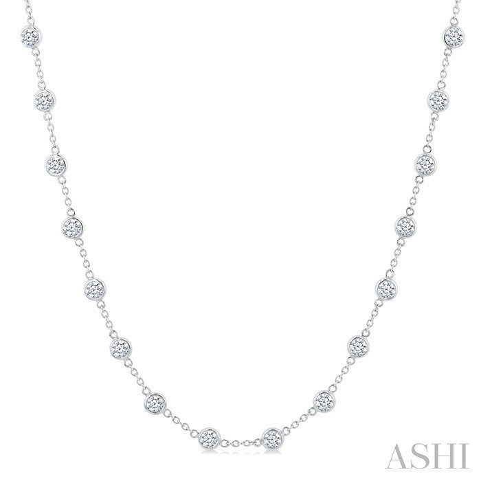 Bezel Set Diamond Station Necklace