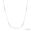 3 Stone Diamond Station Necklace