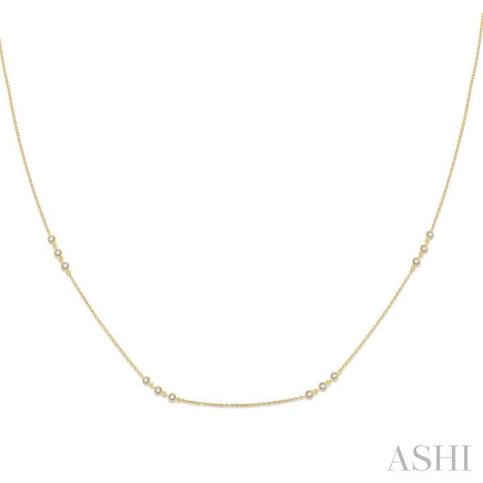 3 Stone Diamond Station Necklace