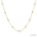 Pearl & Diamond Station Necklace