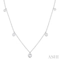 Round Shape Diamond Station Necklace