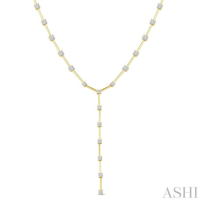 Bar Shape Diamond Fashion Y Necklace