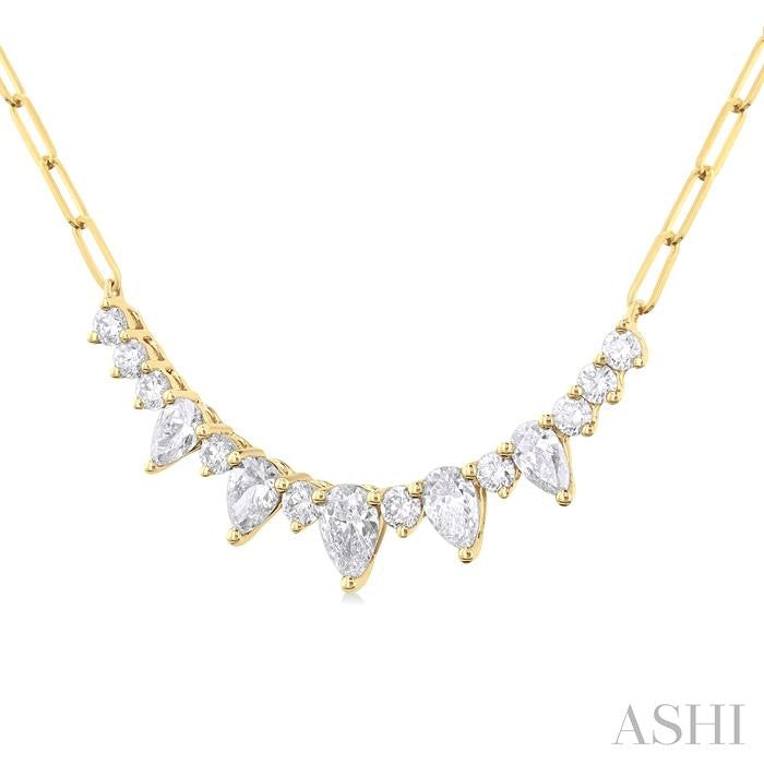 Paperclip Graduated Diamond Smile Necklace