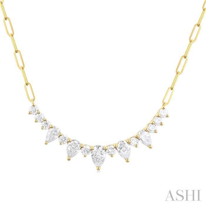 Paperclip Graduated Diamond Smile Necklace