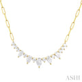 Paperclip Graduated Diamond Smile Necklace
